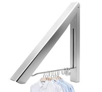 IN VACUUM Étendoir à Linge Pliable, rétractable et Pliable à l'intérieur, en Aluminium, Organiseur de Rangement Mural pour vêtements (1 étagère, Argent)