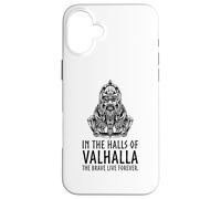 in Valhalla The Brave Live Forever - Odin Viking Mythologie Coque pour iPhone 16 Plus