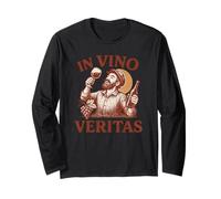 In Vino Veritas - Design vintage amateur de vin avec citation latine Manche Longue