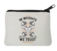 In Weights We Trust Never Quitting Pochette porte-monnaie en néoprène Blanc 10 x 11 cm