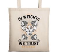 In Weights We Trust Never Quitting Pure Power Sac fourre-tout en coton écologique Beige