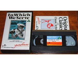IN WHICH WE SERVE. RARE ORIGINAL RANK HOME VIDEO VHS CASSETTE.