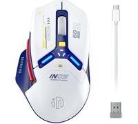 IN09 Souris Gamer Sans Fil/Bluetooth/Filaire, 10000 DPI, 6 Boutons Programmables, Tri-Mode Ergonomique Rechargeable, Blue