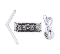 IN12 Horloge tube fluorescent avec affichage de l'heure et de la date, paramètres programmables à distance, logique de cyclisme à cathode anti-empoisonnement (sans tubes)