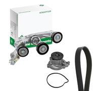 INA 529 0148 30 Pompe à eau + kit de courroie d'accessoire avec joint d'étanchéite Contrôler et changer roue libre alternateur si nécessaire
