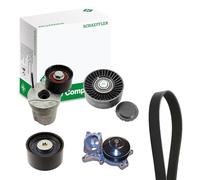 INA 529 0368 30 Pompe à eau + kit de courroie d'accessoire avec joint d'étanchéite Contrôler et changer roue libre alternateur si nécessaire