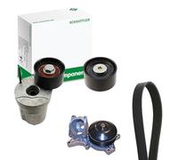 INA Pompe à eau + kit de courroie trapézoïdale 529 0370 30 pour BMW 3 Touring 1