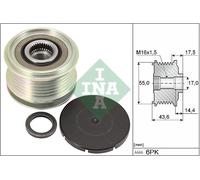 INA 535 0105 10 Poulie roue libre, alternateur pour AUDI,DACIA,LADA,MAHINDRA REN