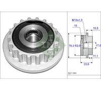 INA 535 0118 10 Poulie roue libre, alternateur pour VW
