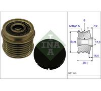 INA 535 0176 10 Poulie roue libre, alternateur pour ,CITROËN,FIAT,IVECO,PEUGEOT
