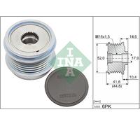 INA 535 0343 10 Alternateur Roue Libre Embrayage pour Audi, Cupra ,Ford , Seat ,