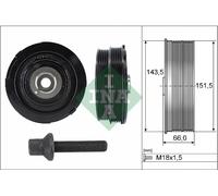 Poulie de vilebrequin avec amortisseur de vibrations 544 0069 20 INA pour BMW 3