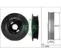 INA 544 0072 10 Poulie, vilebrequin pour CHEVROLET,OPEL,SAAB,VAUXHALL