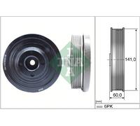 INA 544 0143 10 Poulie, vilebrequin pour FORD