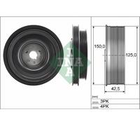 INA 544 0161 10 Poulie, vilebrequin pour DACIA,RENAULT