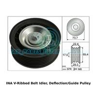 INA Courroie Crantée Renvoi,Déviation / Guide Poulie - 532 0784 10 - Orig.