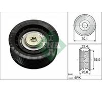INA Galet enrouleur de courroie d'accessoire Poulie renvoi 532 0471 10 69,5mm