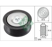 INA Galet enrouleur de courroie d'accessoire Poulie renvoi 532 0866 10 67mm 25mm