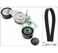 INA Jeu de courroies trapézoïdales à nervures Kit de courroies d'accessoire 529