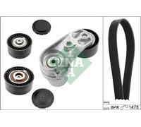 INA Jeu de courroies trapézoïdales à nervures Kit de courroies d'accessoire 529