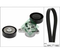 INA Jeu de courroies trapézoïdales à nervures Kit de courroies d'accessoire 529