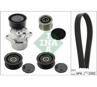INA Jeu de courroies trapézoïdales à nervures Kit de courroies d'accessoire 529