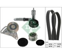 INA Jeu de courroies trapézoïdales à nervures Kit de courroies d'accessoire 529
