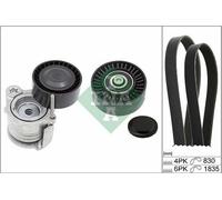 INA Jeu de courroies trapézoïdales à nervures Kit de courroies d'accessoire 529
