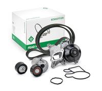 INA Pompe à eau + kit de courroie d'accessoire Kit de courroie d'accessoire et