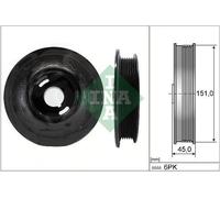 INA 544 0072 10 Poulie, vilebrequin pour CHEVROLET,OPEL,SAAB,VAUXHALL