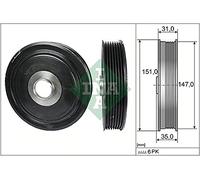 INA Poulie damper (vilebrequin) Poulie Damper 544 0110 10