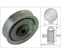 INA Poulie tendeur de courroie d'accessoire Poulie tendeur 531 0845 10 75mm 19mm