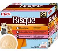INABA Cat Ciao Bisque - aliment complémentaire pour chats, soupe crémeuse au poulet, bœuf et poisson 24 x 40 g
