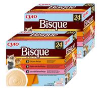 INABA Cat Ciao Bisque - aliment complémentaire pour chats, soupe crémeuse au poulet, bœuf et poisson 2x(24x40g)