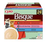 INABA Cat Ciao Bisque Variety mix Soupe crémeuse au thon, au bœuf et au poulet pour chats 24x40g