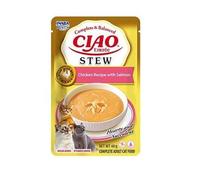 INABA Cat Ciao Stew - ragoût crémeux pour chat au poulet et au saumon, 40 g
