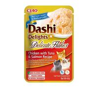 INABA Dashi Delights Poulet en flocons délicats avec thon et saumon Recette 40g