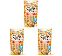INABA Churu Bites - Friandise pour Chat en Bouchées au Poulet, Enrobage au Poulet - Moelleux et Crémeux - 3 Tubes x 10g (Lot de 3)