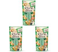 INABA Churu Bites - Friandise pour Chat en Bouchées au Thon, Enrobage au Poulet - Moelleux et Crémeux - 3 Tubes x 10g (Lot de 3)