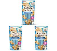 INABA Churu Bites - Friandise pour Chat en Bouchées au Thon et Pétoncle, Enrobage au Poulet - Moelleux et Crémeux - 3 Tubes x 10g (Lot de 3)
