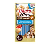 INABA Churu Bites Joint Support, Friandises au Poulet et Fromage, 4 x 12g | Bouchées avec Glucosamine pour Mobilité Articulaire, Joint Care Chien, Centre Crémeux, Entraînement & Récompense, Dog Treats
