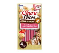 INABA Churu Bites Joint Support, Friandises au Poulet et Saumon, 4 x 12g | Bouchées avec Glucosamine pour Mobilité Articulaire, Joint Care Chien, Centre Crémeux, Entraînement & Récompense, Dog Treats