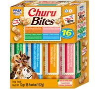 INABA Churu Bites Pack de friandises avec 4 saveurs de poulet pour chien - 16 pièces
