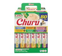 INABA Churu Friandises pour Chats à Base d'ingrédients de Haute qualité, Riches en humidité et en protéines, Faibles en Calories, sans céréales ni Sucre ajouté 80 x 14g