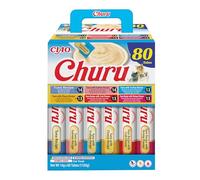 INABA Churu Friandises pour Chats à Base d'ingrédients de Haute qualité, Riches en humidité et en protéines, Faibles en Calories, sans céréales ni Sucre ajouté 80 x 14g