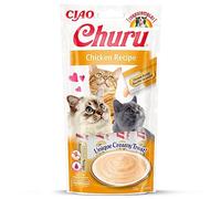 INABA Churu - Friandises pour Chats en Purée au Poulet - Délicieux Snacks pour Félins - Texture Lisse et Onctueuse - Nourriture pour Chats - 4 Tubes x 14g