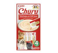 INABA Churu - Friandises pour Chats en Purée au Thon & Crabe - Délicieux Snacks pour Félins - Texture Lisse et Onctueuse - Nourriture pour Chats - 4 Tubes x 14g