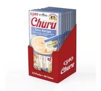 INABA Churu - Friandises pour Chats en Purée au Thon - Délicieux Snacks pour Félins - Texture Lisse et Onctueuse - Nourriture pour Chats - 48 Tubes x 14g