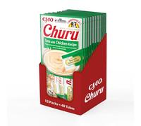 INABA Churu - Friandises pour Chats en Purée au Thon et Poulet - Délicieux Snacks pour Félins - Texture Lisse et Onctueuse - Nourriture pour Chats - 48 Tubes x 14g