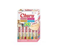 INABA Churu - Friandises pour Chats en Purée aux 4 Saveurs de Fruits de Mer - Délicieux Snacks pour Félins - Texture Lisse et Onctueuse - Nourriture pour Chats - 20 Tubes x 14g